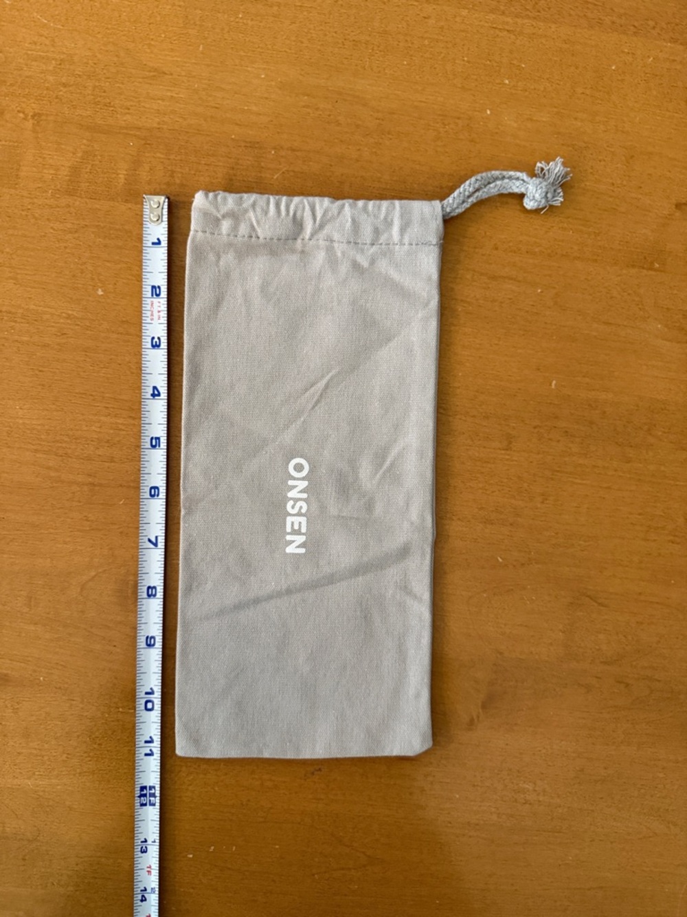 ONSEN Gray Drawstring Pouch